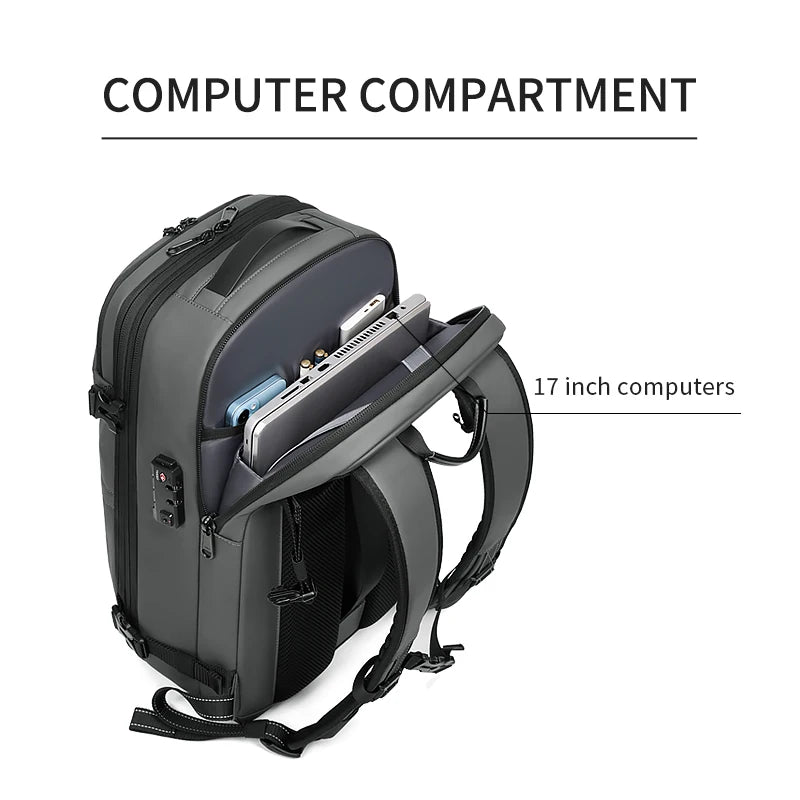 Premium Vacuum Compression Travel Backpack - 60L Expandable Capacity, 19"